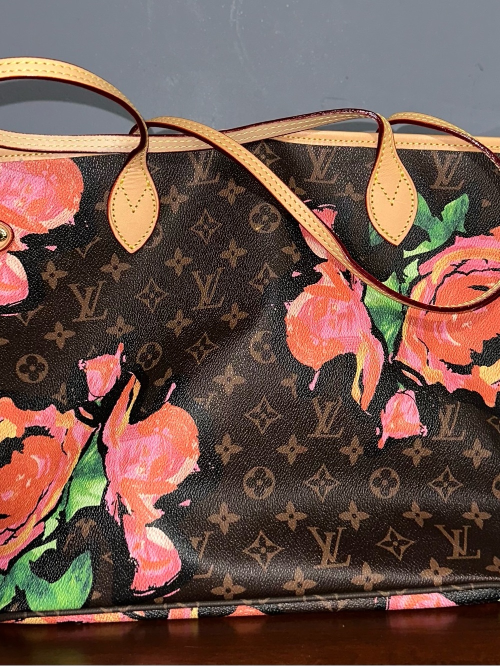 Pink floral tote bag - Picture 3 of 9